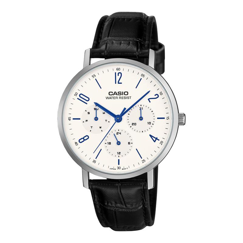 Casio MTP-VT06L-7B Analog Leather Strap Watch White