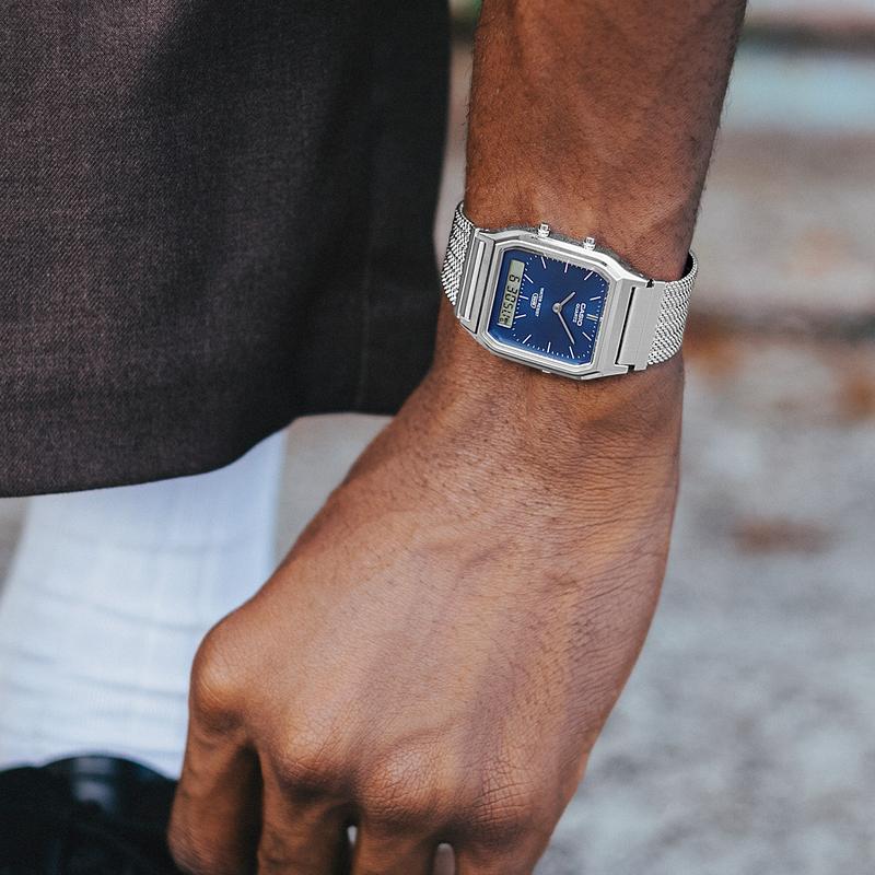 Casio Vintage Elegant Analog-Digital Watch - AQ-230EM-2ADF