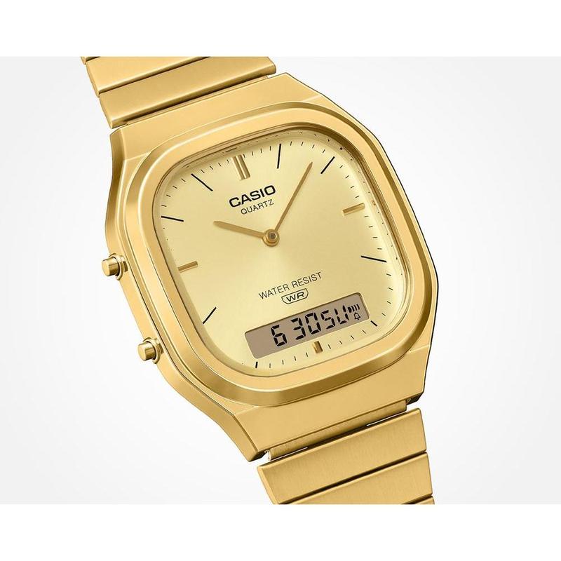 Casio Vintage Gold Analog-Digital Watch - AQ-240EG-9ADF