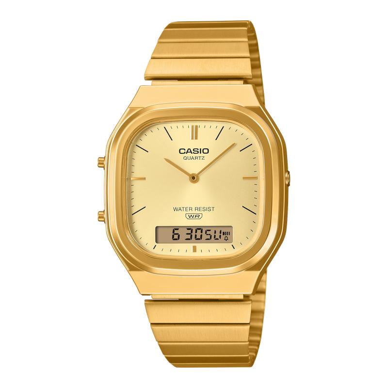 Casio Vintage Gold Analog-Digital Watch - AQ-240EG-9ADF