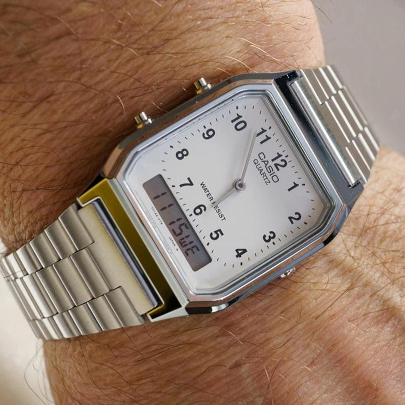Casio Vintage White Dial Digital Watch AQ-230A-7BMQ