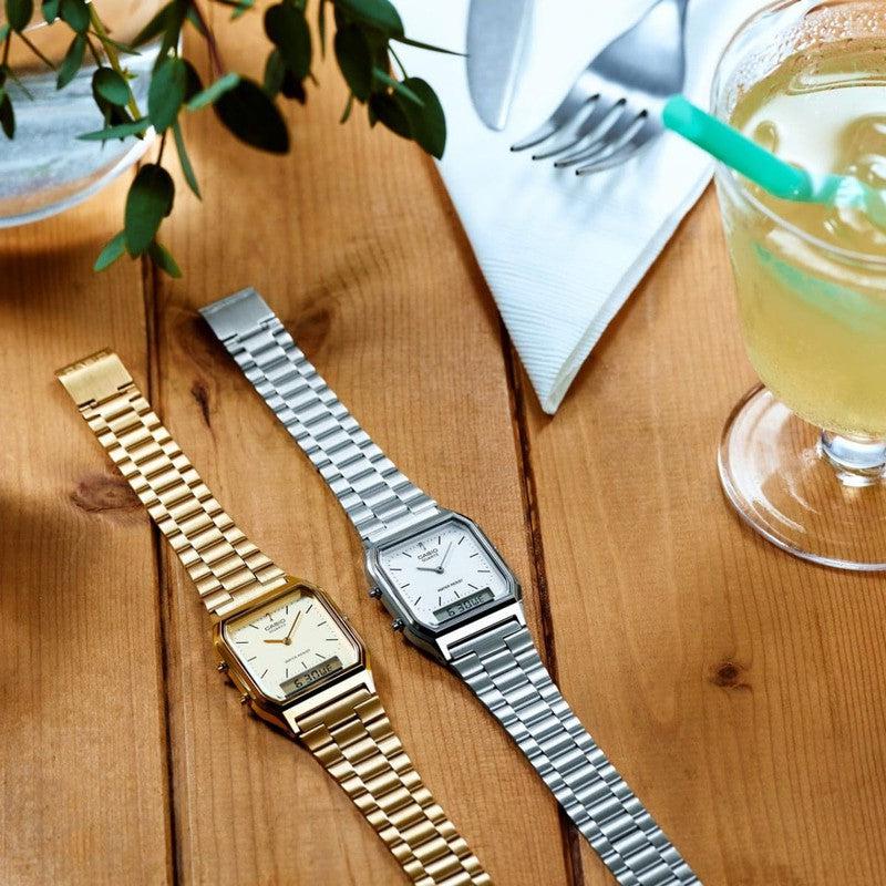 Casio Wr Ss Gold Ana-Digi Champ - AQ230GA-9D