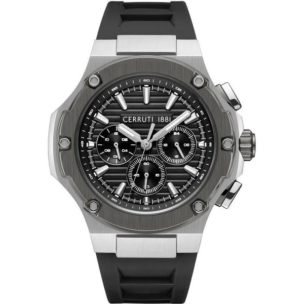 Cerruti 1881 Lucardo Men's Black Silicone Quartz Watch