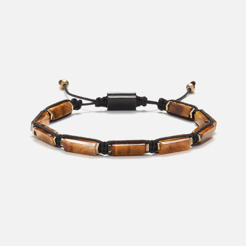 Chrysostomos Handmade Knitted Bracelet with Tigers Eye