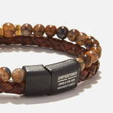 Chrysostomos Handmade Leather Bracelet with Tigerâ€™s Eye