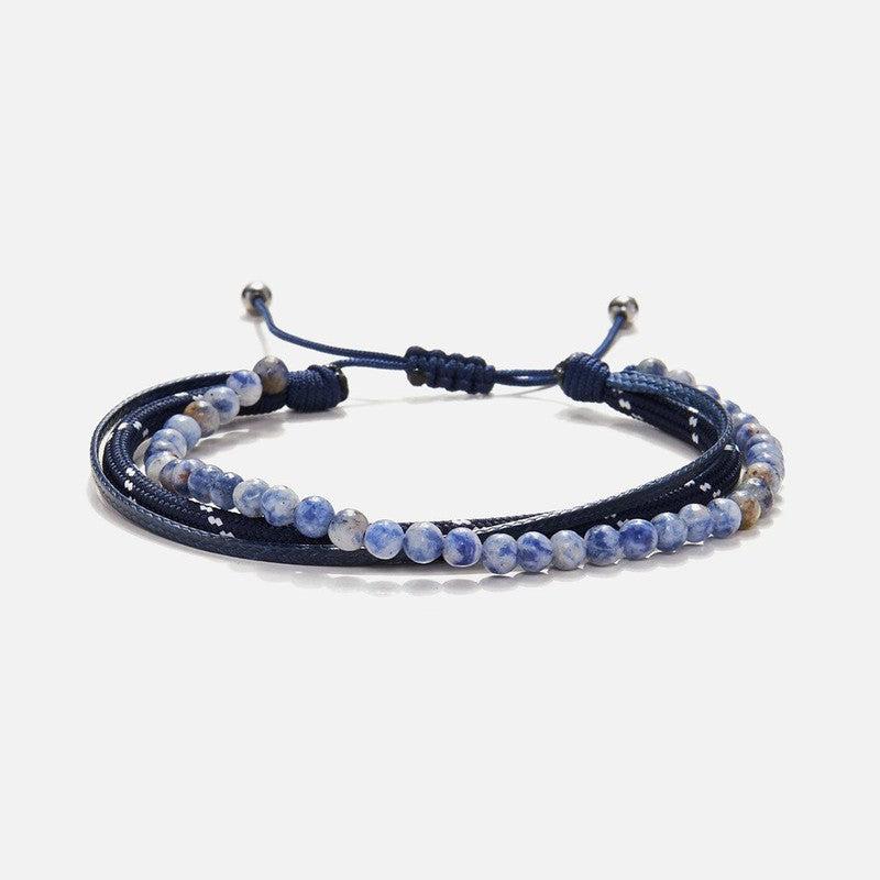 Chrysostomos Handmade Multi-Line Bracelet with Blue Sodalite