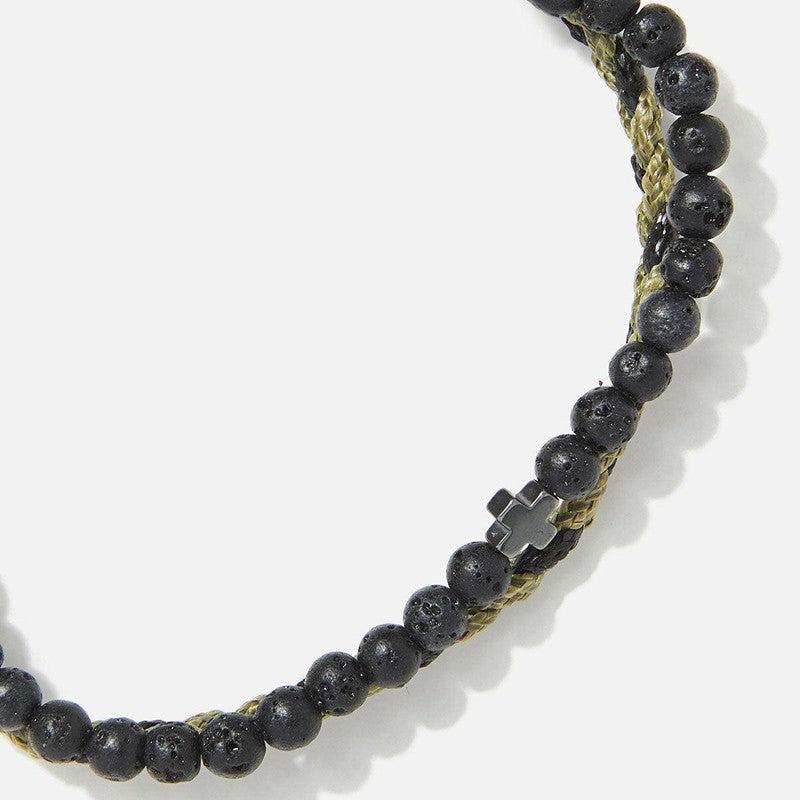 Chrysostomos Handmade Multi-Line Bracelet with Cross
