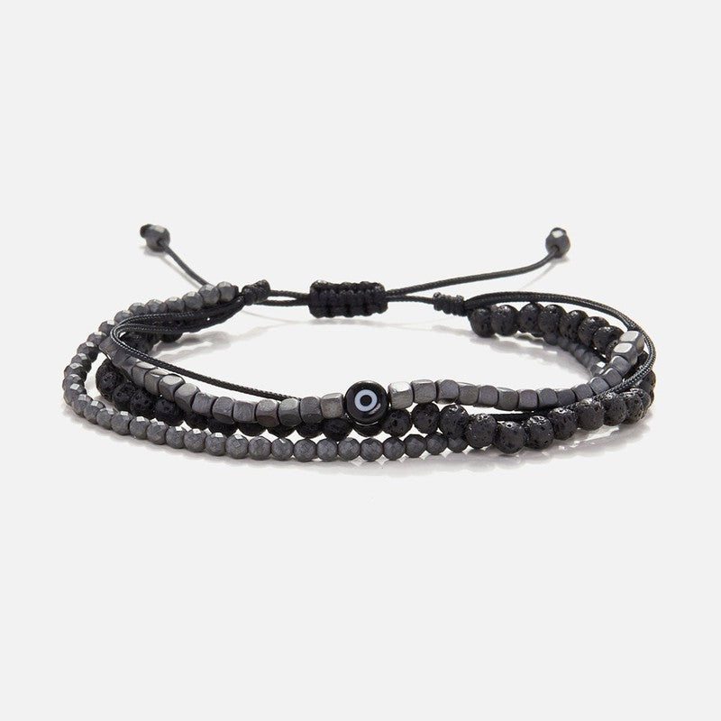 Chrysostomos Handmade Multi-Line Bracelet with Evil Eye