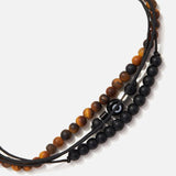 Chrysostomos Handmade Multi-Line Bracelet with Tiger Eye & Evil-Eye