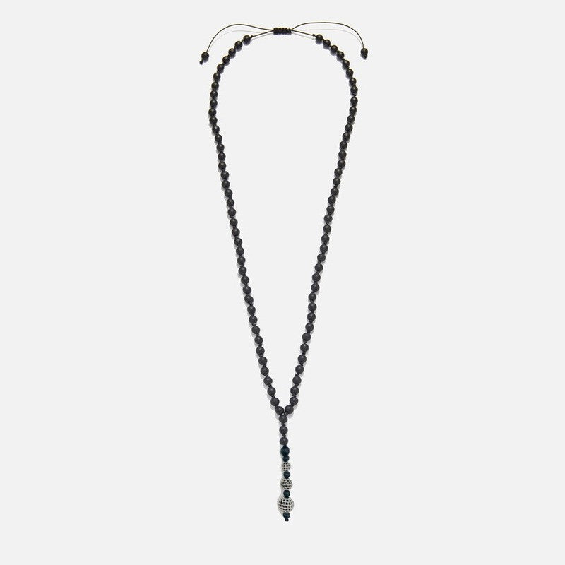 Chrysostomos Handmade Necklace with Triple bead Dangle Onyx