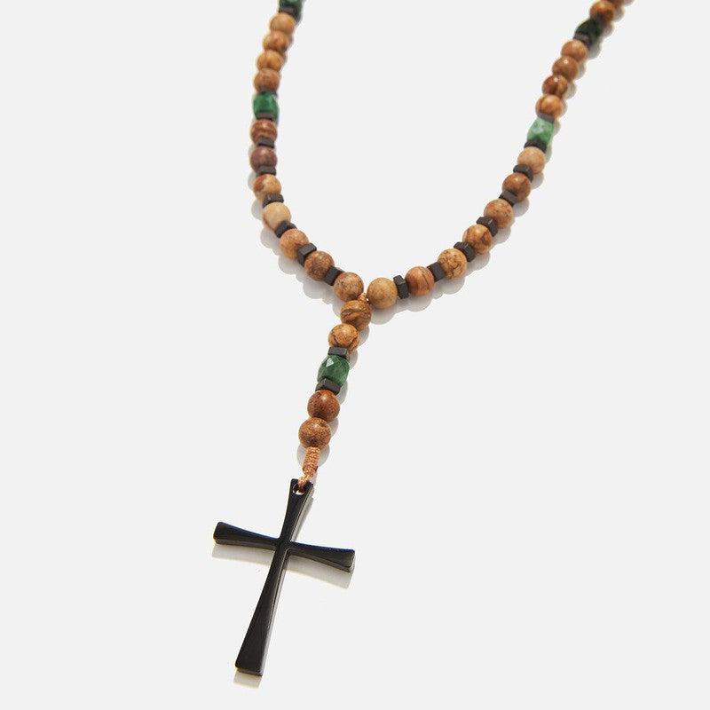 Chrysostomos Handmade Rosary Necklace with Jasper & Agate