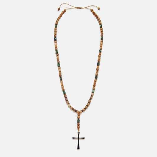 Chrysostomos Handmade Rosary Necklace with Jasper & Agate