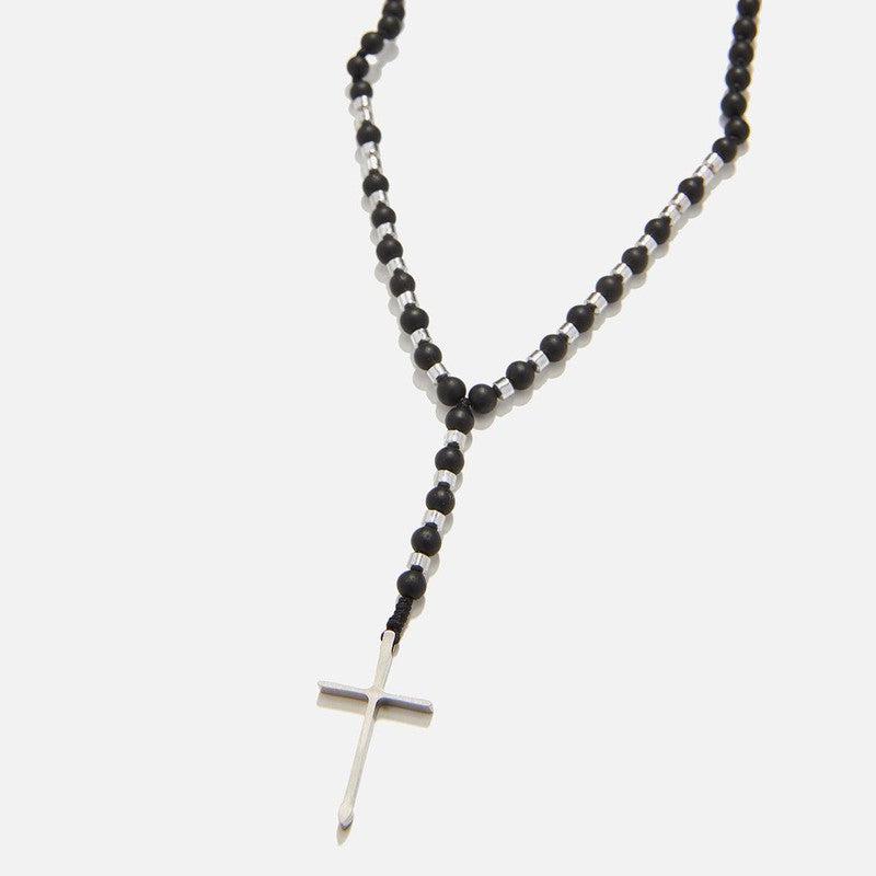 Chrysostomos Handmade Rosary Necklace with Onyx