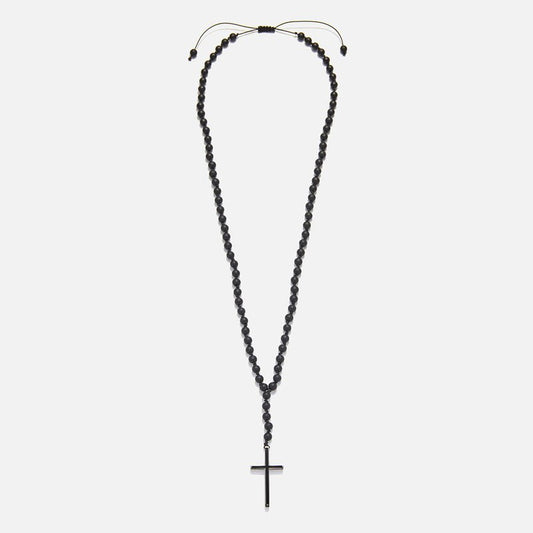 Chrysostomos Handmade Rosary Necklace with Onyx