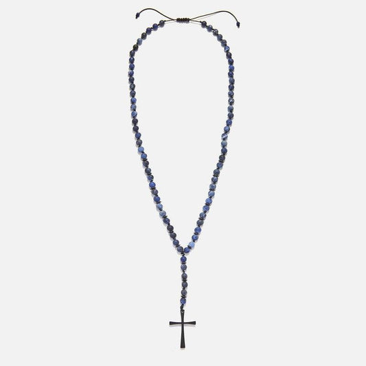 Chrysostomos Handmade Rosary Necklace with Sodalite