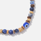 Chrysostomos Kids Bracelet Handmade Natural Mineral Stones of Blue Matte Sodalit