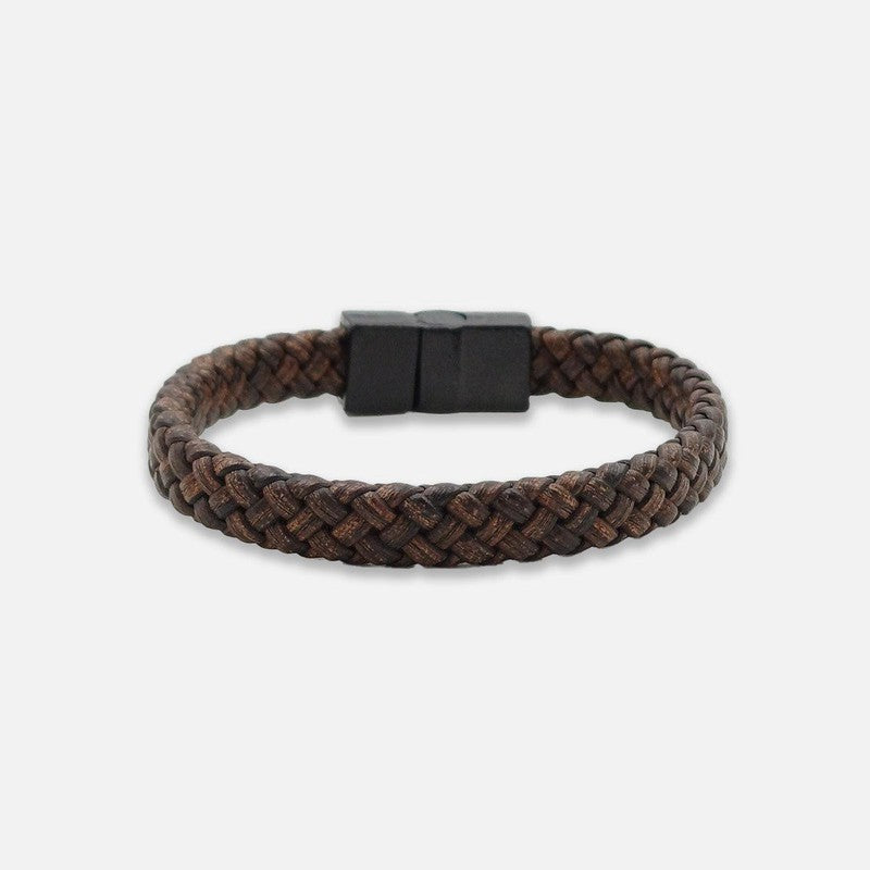 Chrysostomos Kids Bracelet Handmade, in Matte Brown Color. Magnetic clasp