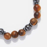 Chrysostomos Kids Bracelet Handmade with Natural Matte â€œtigerâ€™s eyeâ€ Mineral Stones