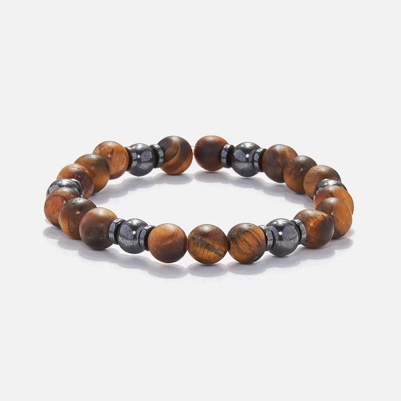 Chrysostomos Kids Bracelet Handmade with Natural Matte â€œtigerâ€™s eyeâ€ Mineral Stones