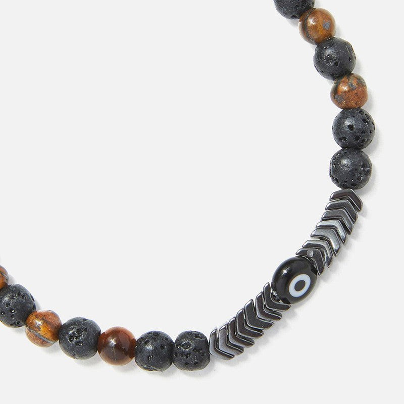 Chrysostomos Kids Bracelet Handmade with Natural Mineral Stones of Black Lava