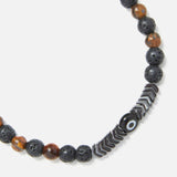 Chrysostomos Kids Bracelet Handmade with Natural Mineral Stones of Black Lava