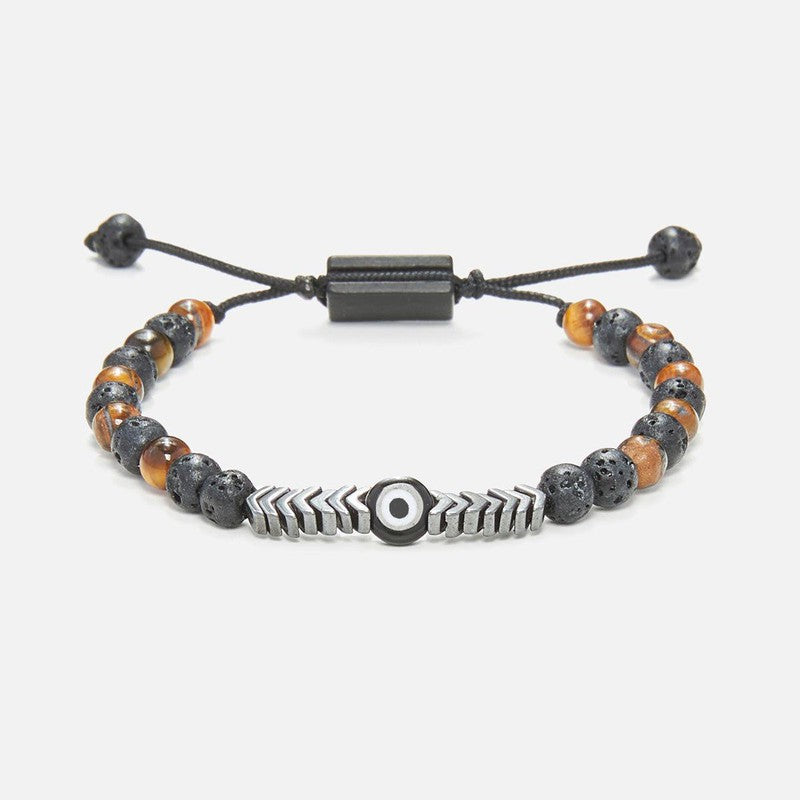 Chrysostomos Kids Bracelet Handmade with Natural Mineral Stones of Black Lava