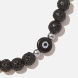 Chrysostomos Kids Bracelet Handmade with Natural Mineral Stones of Black Onyx
