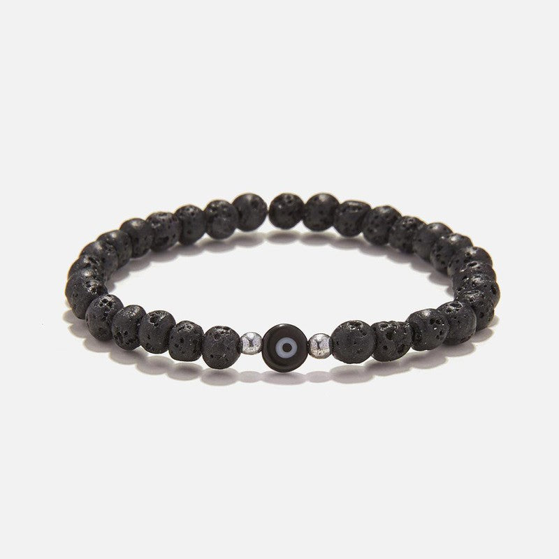 Chrysostomos Kids Bracelet Handmade with Natural Mineral Stones of Black Onyx