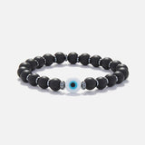 Chrysostomos Kids Handmade Bracelet with Onyx Stones & Flat Hematite