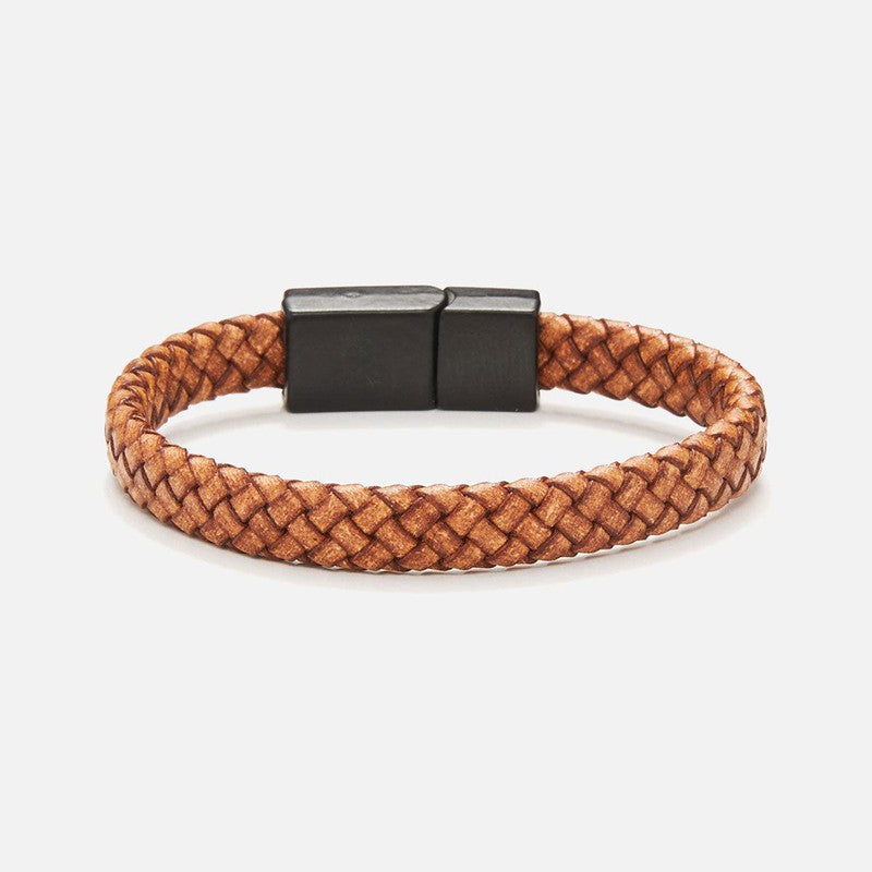 Chrysostomos Kids Handmade Lear Bracelet, in Matte Light Brown Color