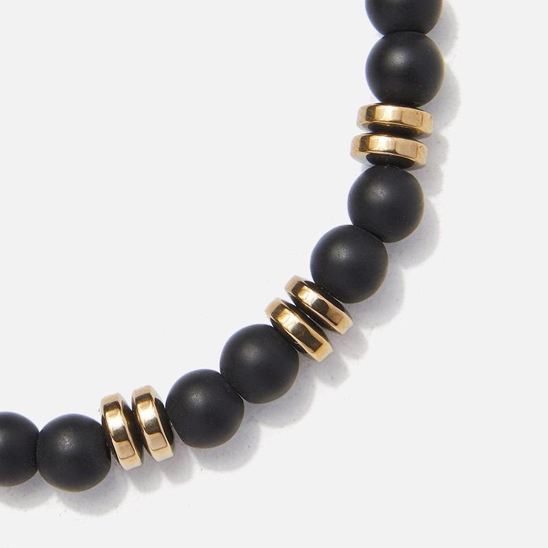 Chrysostomos Men's Handmade Onyx Bracelet
