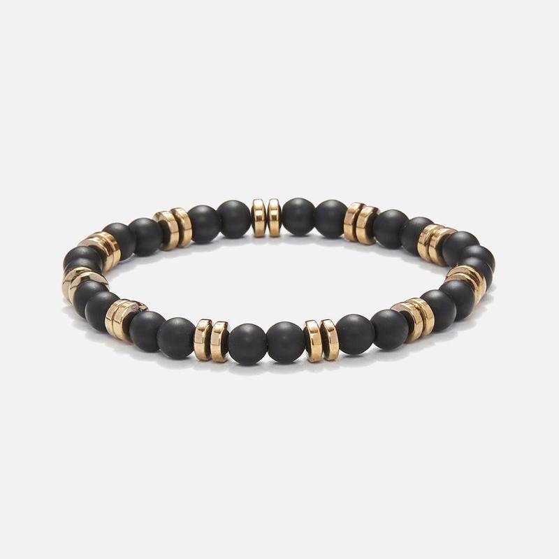 Chrysostomos Men's Handmade Onyx Bracelet