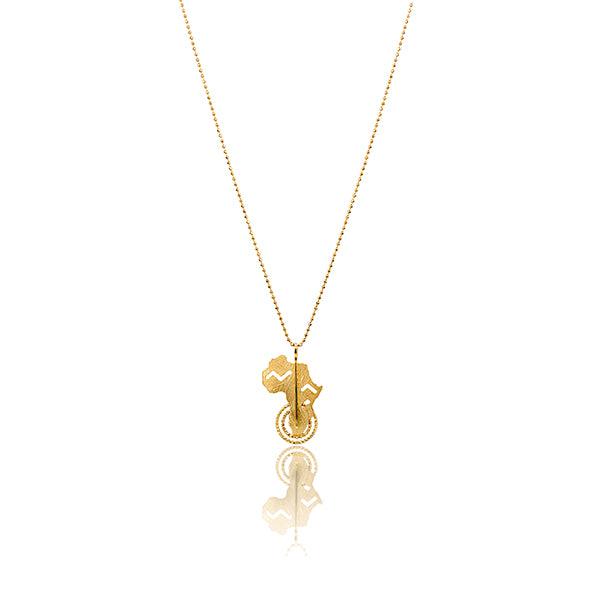 CiCi Collection Africa Pendant Patterned Gold
