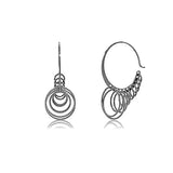CiCi Collection Crescendo Hoop Earrings Black