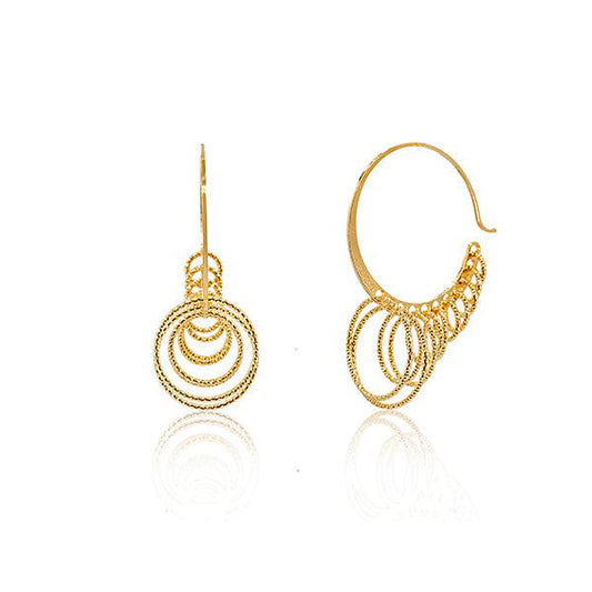 CiCi Collection Crescendo Hoop Earrings Gold