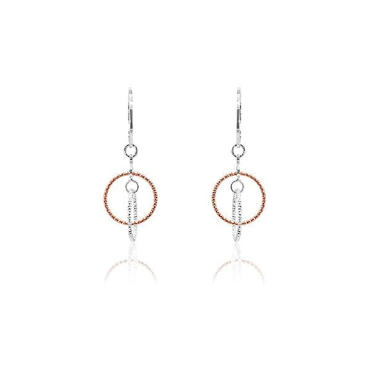 CiCi Collection Cutesy Earrings White Rhodium & Rose-Gold
