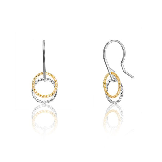 CiCi Collection Doppio Anilli Earrings Silver & Gold