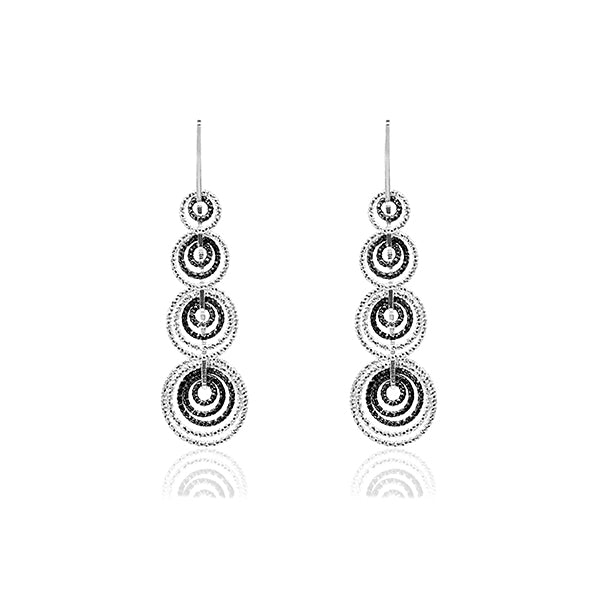 CiCi Collection Dreams Earrings White & Black Rhodium