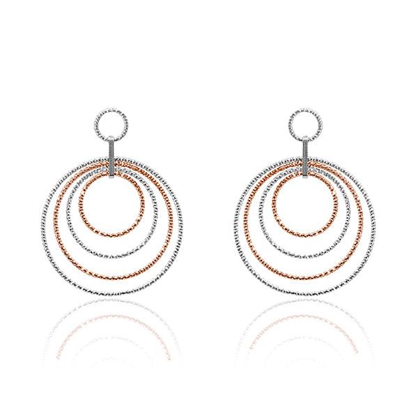 CiCi Collection Echoes Earrings White Rhodium & Rose-Gold
