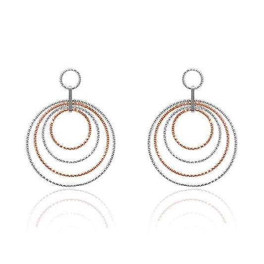 CiCi Collection Echoes Earrings White Rhodium & Rose-Gold