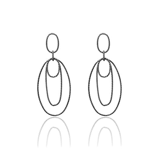 CiCi Collection Ellipse Earrings Black