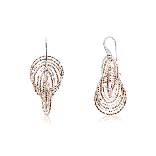 CiCi Collection Maxi Infinity Earrings White & Rose Gold
