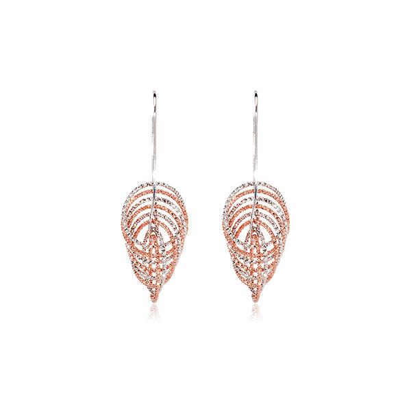 CiCi Collection Midi Infinity Earrings White Rhodium & Rose Gold