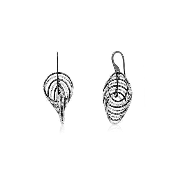 CiCi Collection Mini Infinity Earrings Black & Silver