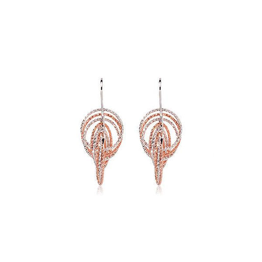 CiCi Collection Mini Infinity Earrings White Rhodium & Rose-Gold