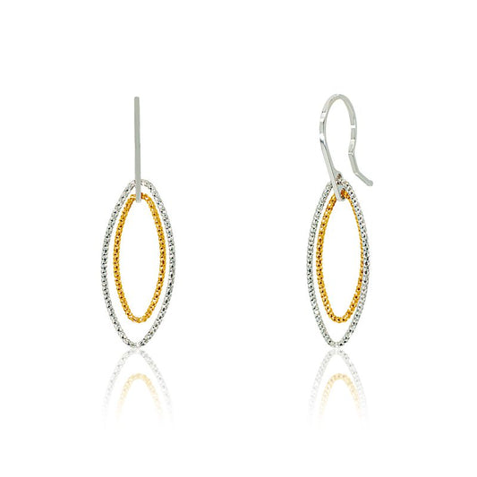 CiCi Collection Mini Marquis Earrings White-Rhodium & Gold