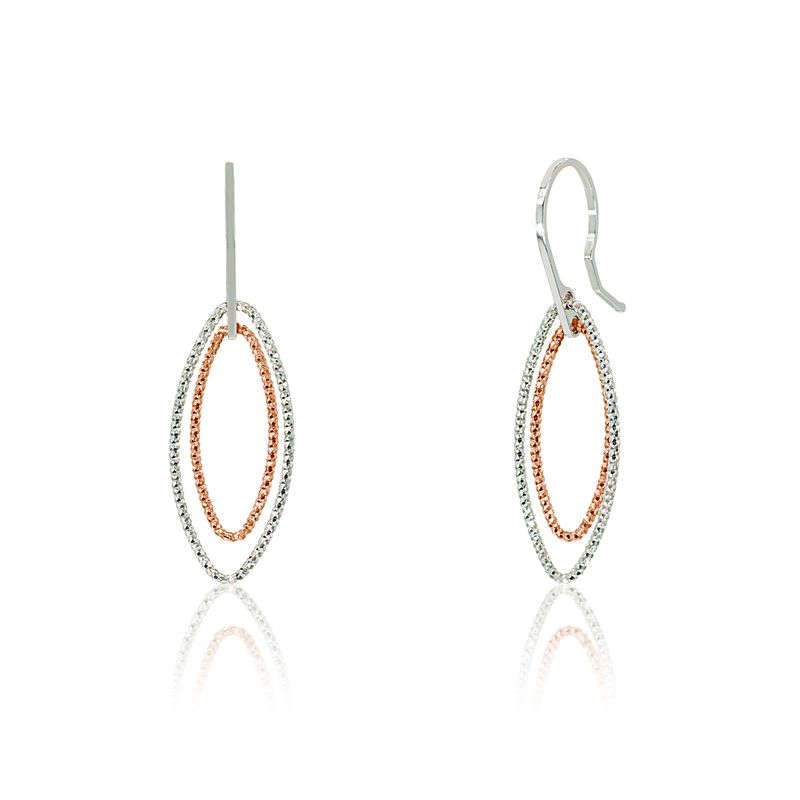 CiCi Collection Mini Marquis Earrings White-Rhodium & Rose-Gold