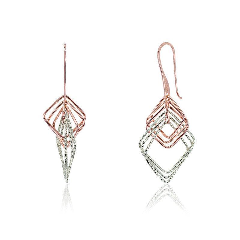CiCi Collection Paloma Earrings White Rhodium & Rose-Gold