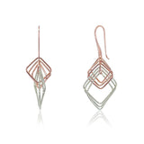 CiCi Collection Paloma Earrings White Rhodium & Rose-Gold