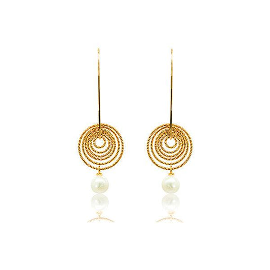 CiCi Collection Parigi Con Perla Earrings Gold